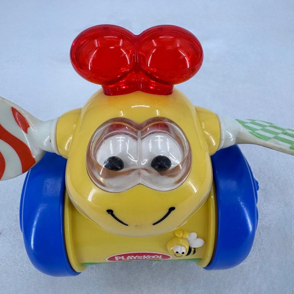 Playskool Crawl 'n Flutter Bee Vintage 2003 Bumblebee Rolling Toy Wobble & Roll